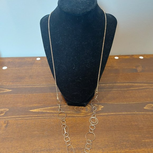 Long Gold Tone Multi-loop Chain - Picture 4 of 5